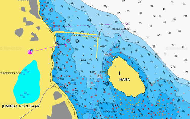 Карта глубин гавани Хара